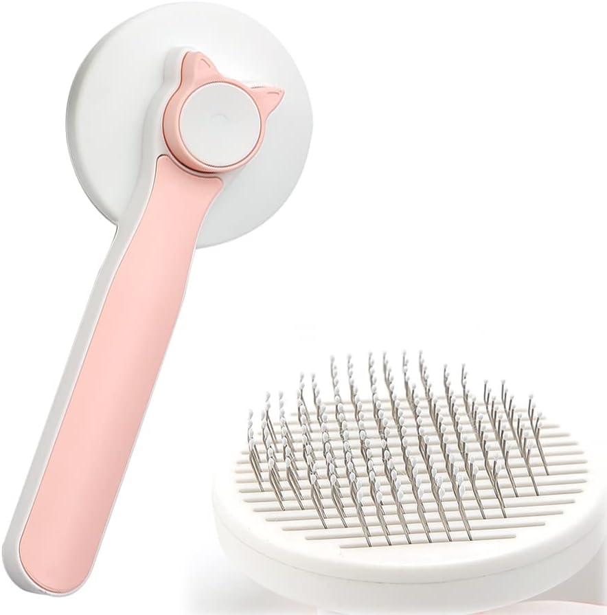 Self-Cleaning Cat and Dog Grooming Brush for Short and Long Coats