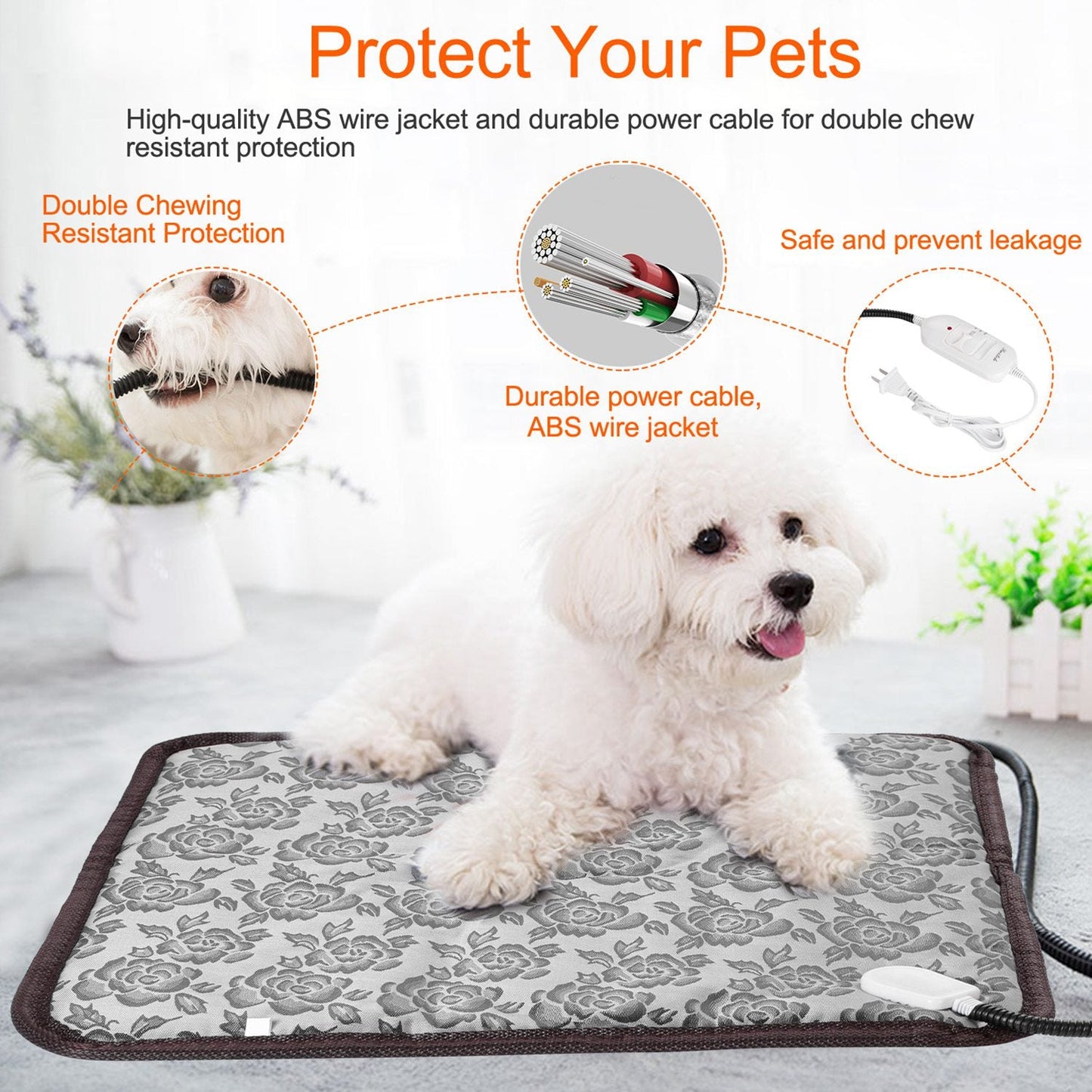 Electric Pet Heating Pad Adjustable Temperature Cats and Dogs