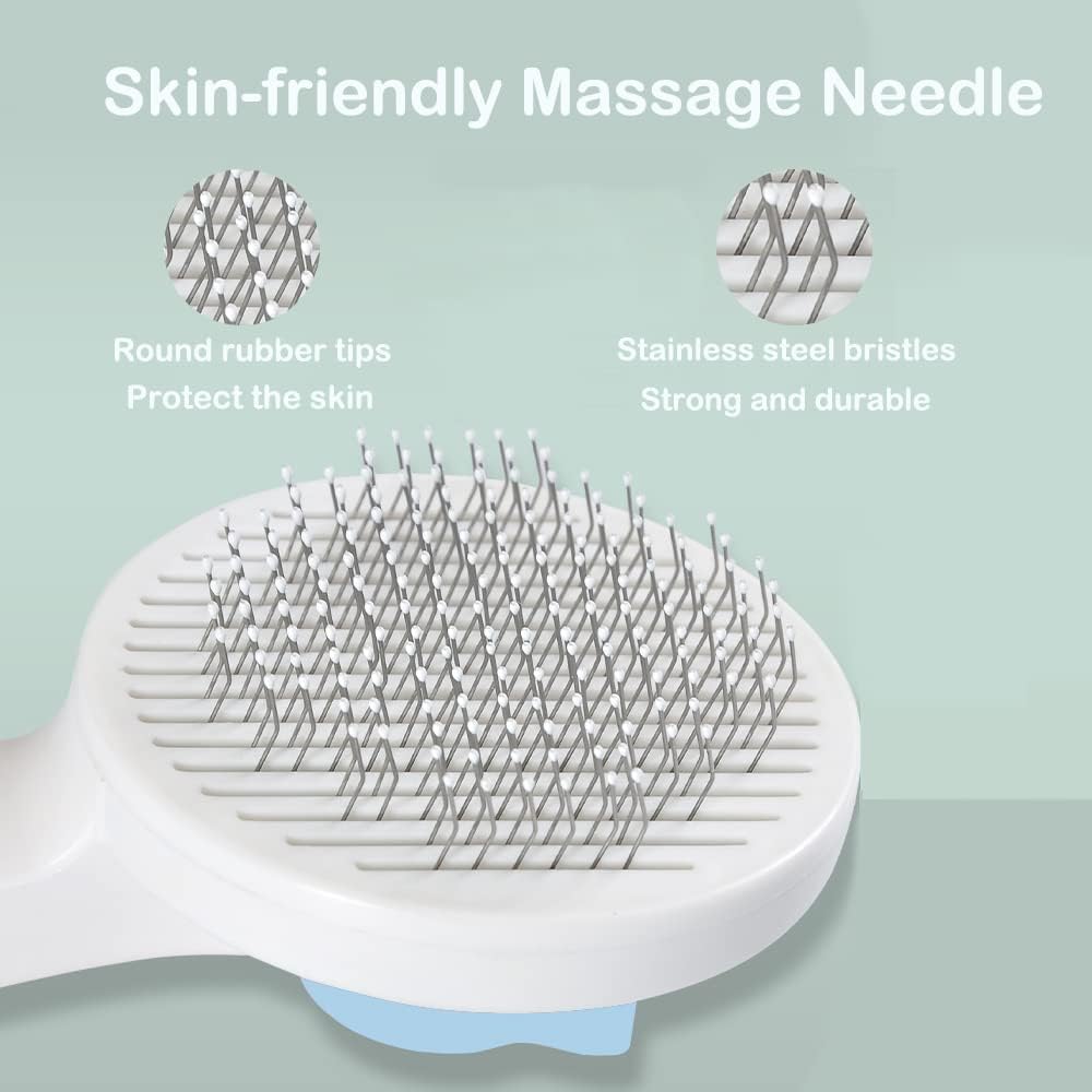 Self-Cleaning Cat and Dog Grooming Brush for Short and Long Coats