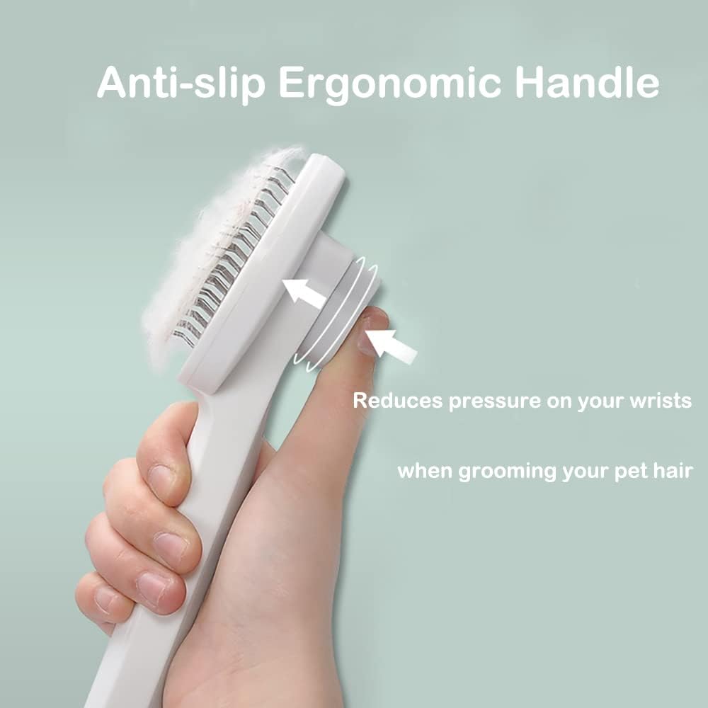 Self-Cleaning Cat and Dog Grooming Brush for Short and Long Coats